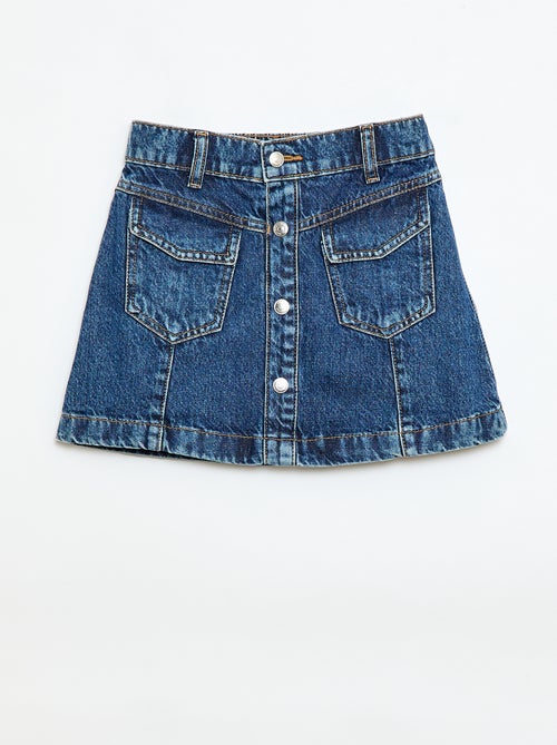 Button-Front Denim Skirt - Kiabi