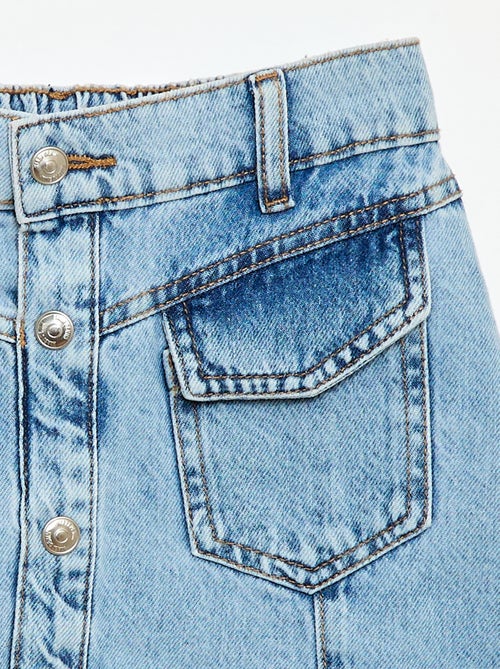 Button-Front Denim Skirt - Kiabi