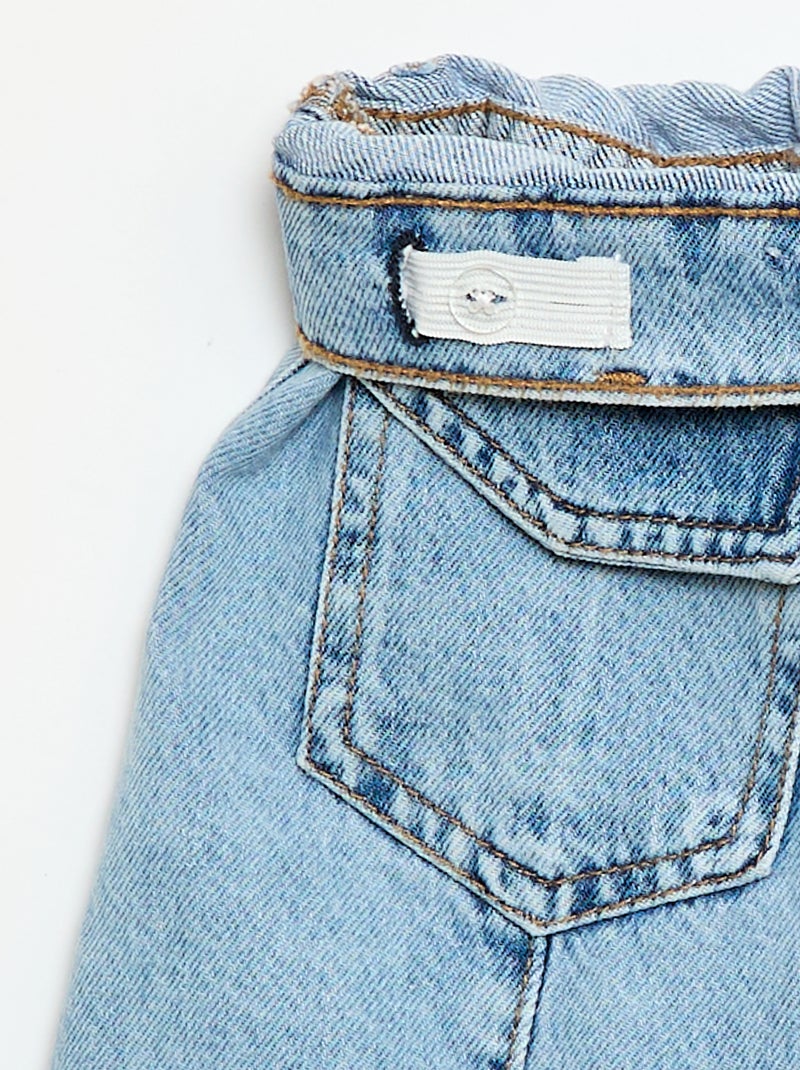 Button-Front Denim Skirt Blue - Kiabi