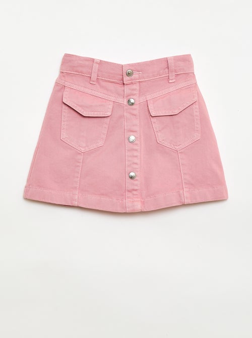 Button-Front Denim Skirt - Kiabi