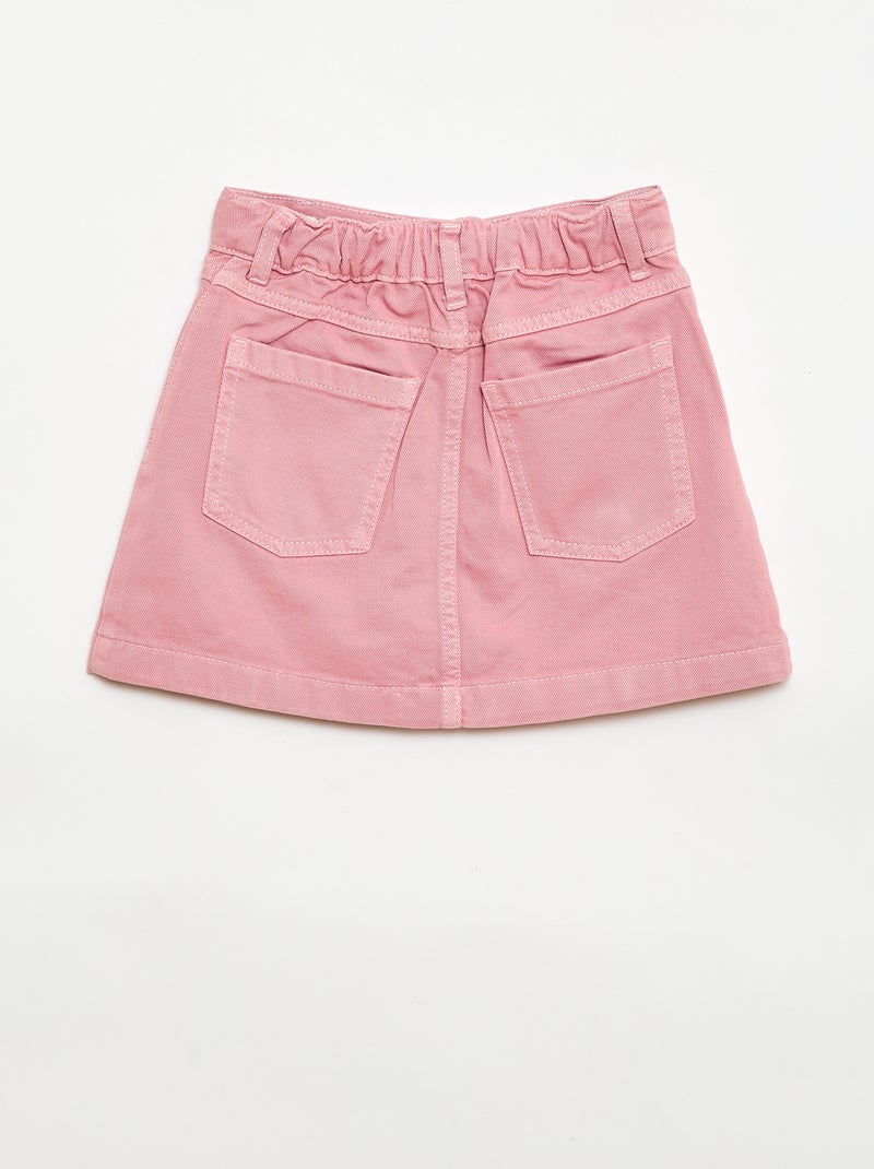 Button-Front Denim Skirt Pink - Kiabi