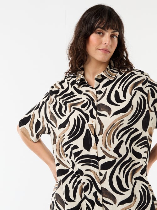 Button-front short-sleeved shirt - Kiabi