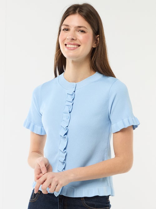 Button-Up Cardigan with Ruffle Sleeves - Kiabi