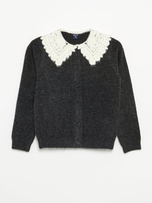 Buttoned Cardigan with Fancy Collar - Kiabi