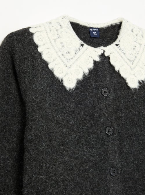 Buttoned Cardigan with Fancy Collar - Kiabi
