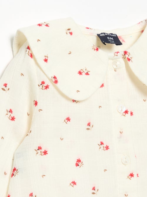 Buttoned Cotton Gauze Blouse - Kiabi
