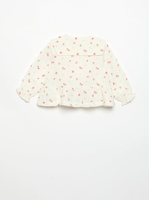Buttoned Cotton Gauze Blouse - Kiabi