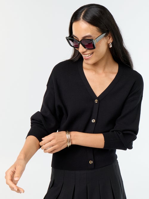 Buttoned cropped cardigan - Kiabi