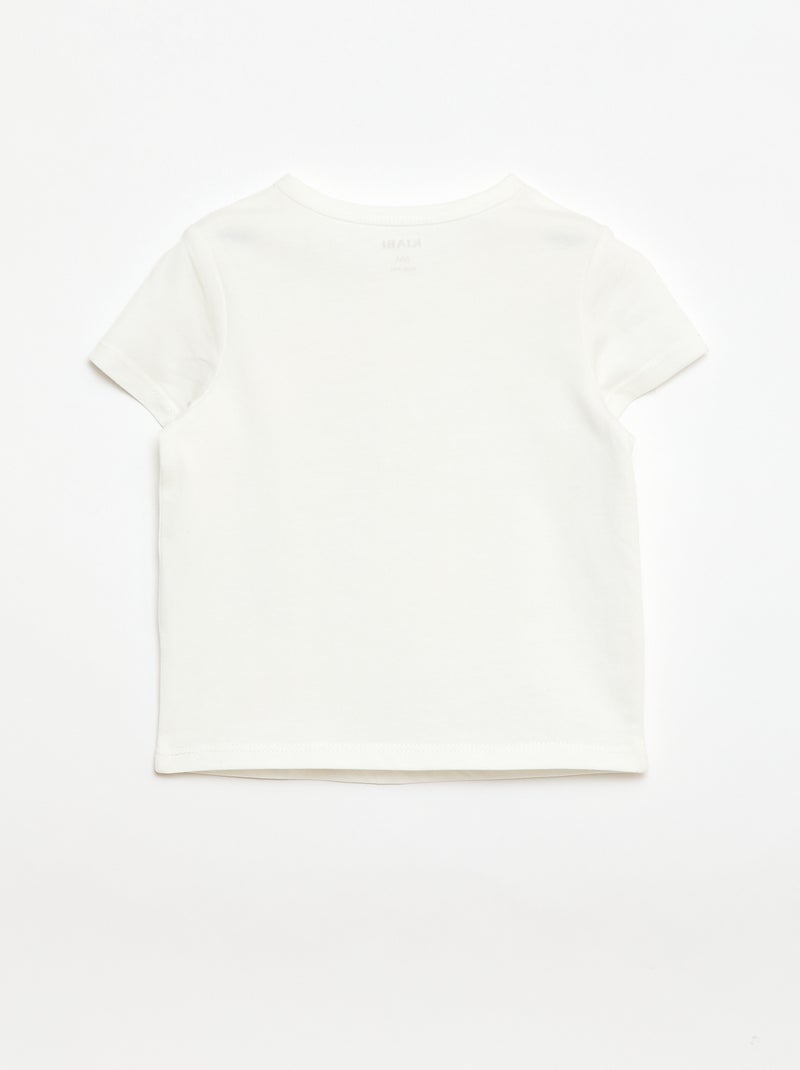 Buttoned Henley T-shirt White - Kiabi