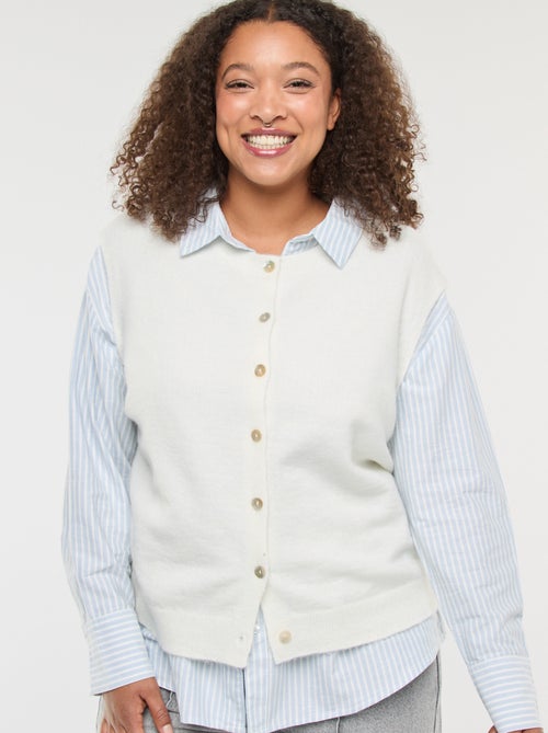 Buttoned Sleeveless Cardigan - Kiabi