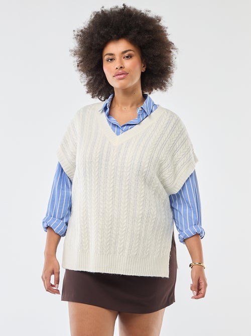Cable Knit Sleeveless Sweater in Chunky Knit - Kiabi
