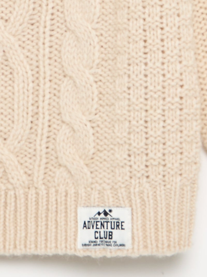 Cable knit sweater Beige - Kiabi