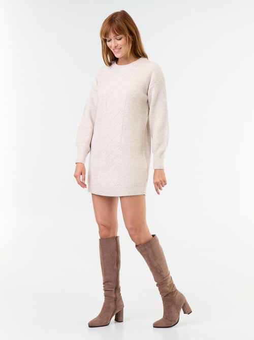 Cable knit sweater dress - Kiabi