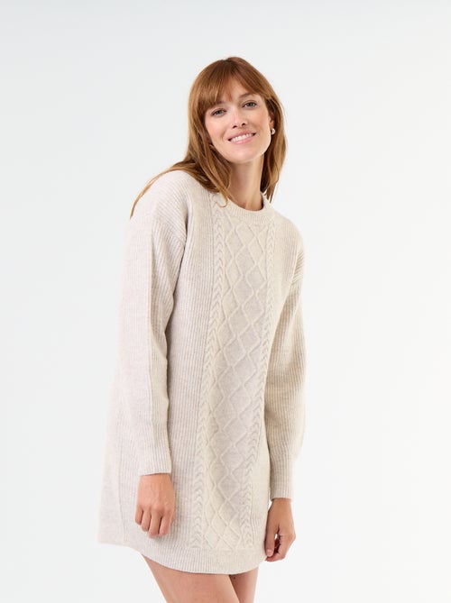 Cable knit sweater dress - Kiabi
