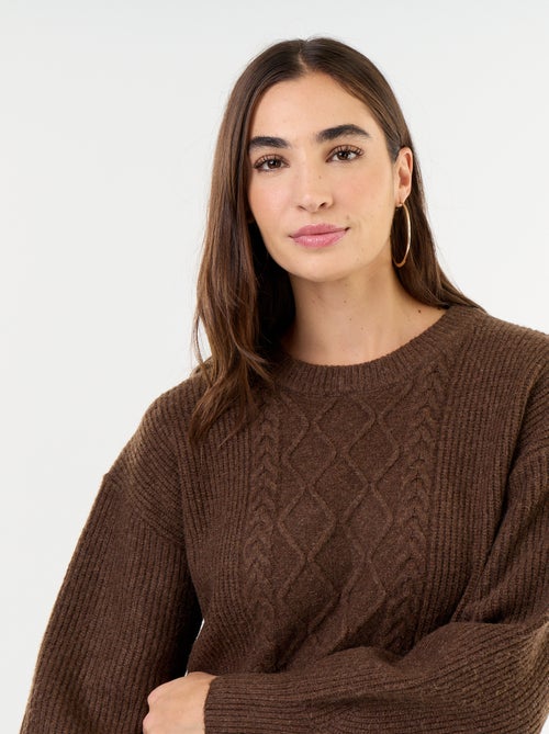 Cable knit sweater dress - Kiabi Cable knit sweater dress - Kiabi