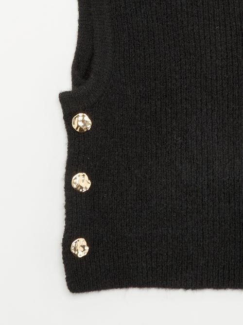 Cagoule en maille avec boutons dorés - Kiabi