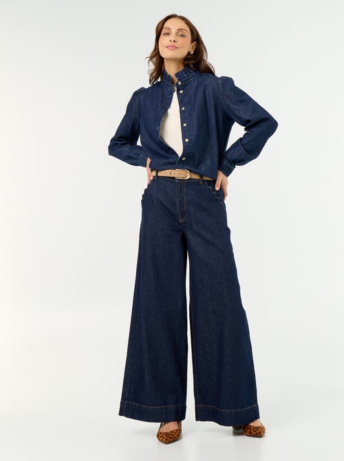 Camicetta in denim con collo a balze - Kiabi Camicetta in denim con collo a balze - Kiabi
