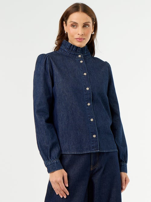 Camicetta in denim con collo a balze - Kiabi Camicetta in denim con collo a balze - Kiabi
