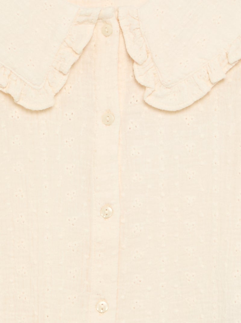 Camicetta in doppia garza con colletto Claudine Beige - Kiabi