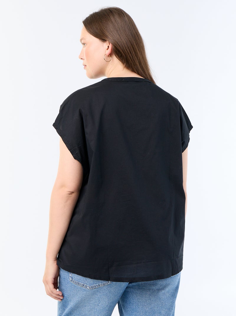 Camicetta leggera a maniche corte Nero - Kiabi
