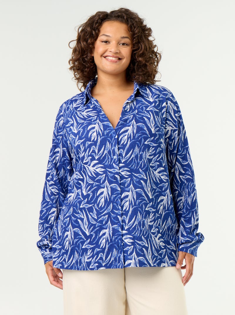 Camicetta stampata in crêpe Blu - Kiabi