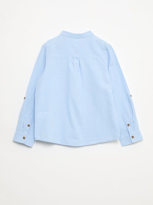 Camicia a collo alla coreana in cotone tinta unita - Kiabi Camicia a collo alla coreana in cotone tinta unita - Kiabi