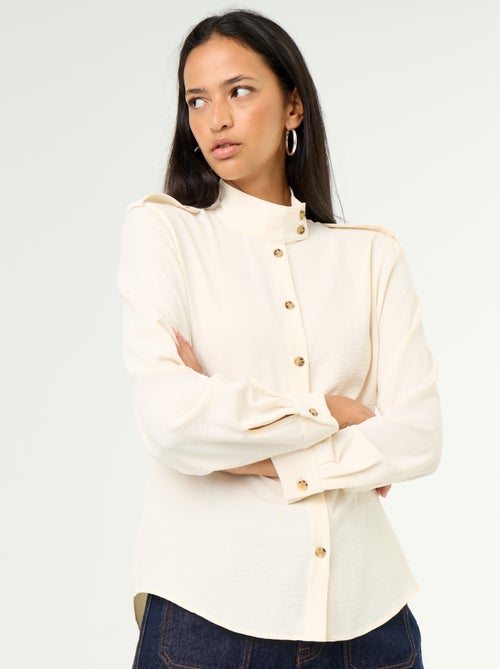 Camicia a collo alto e inserti sulle spalle - Kiabi Camicia a collo alto e inserti sulle spalle - Kiabi