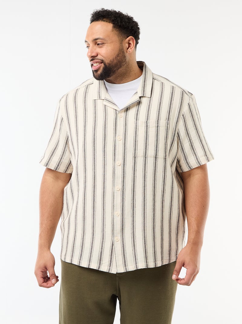 Camicia a maniche corte a righe Bianco - Kiabi
