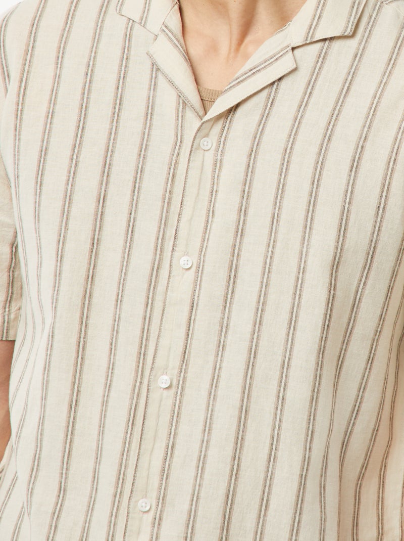 Camicia a maniche corte Beige - Kiabi