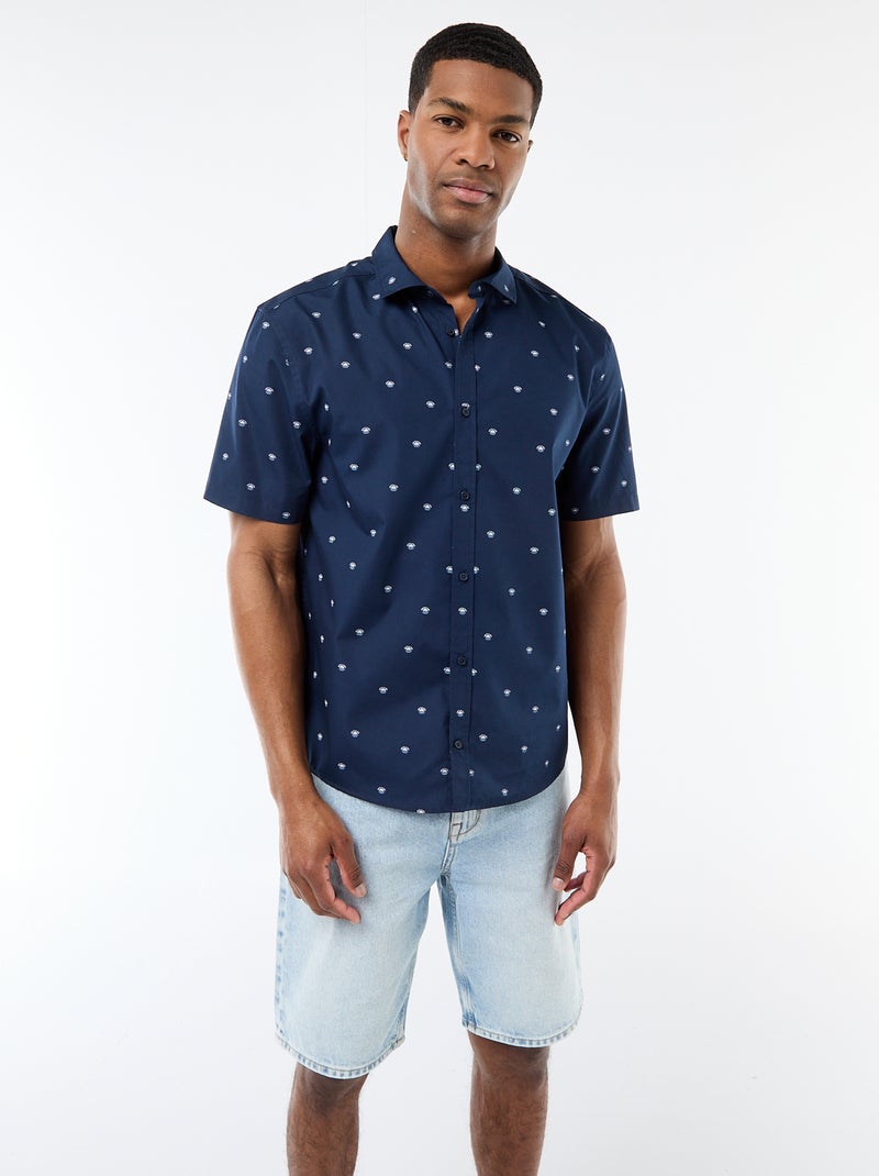 Camicia a maniche corte con apertura a bottoni Blu - Kiabi