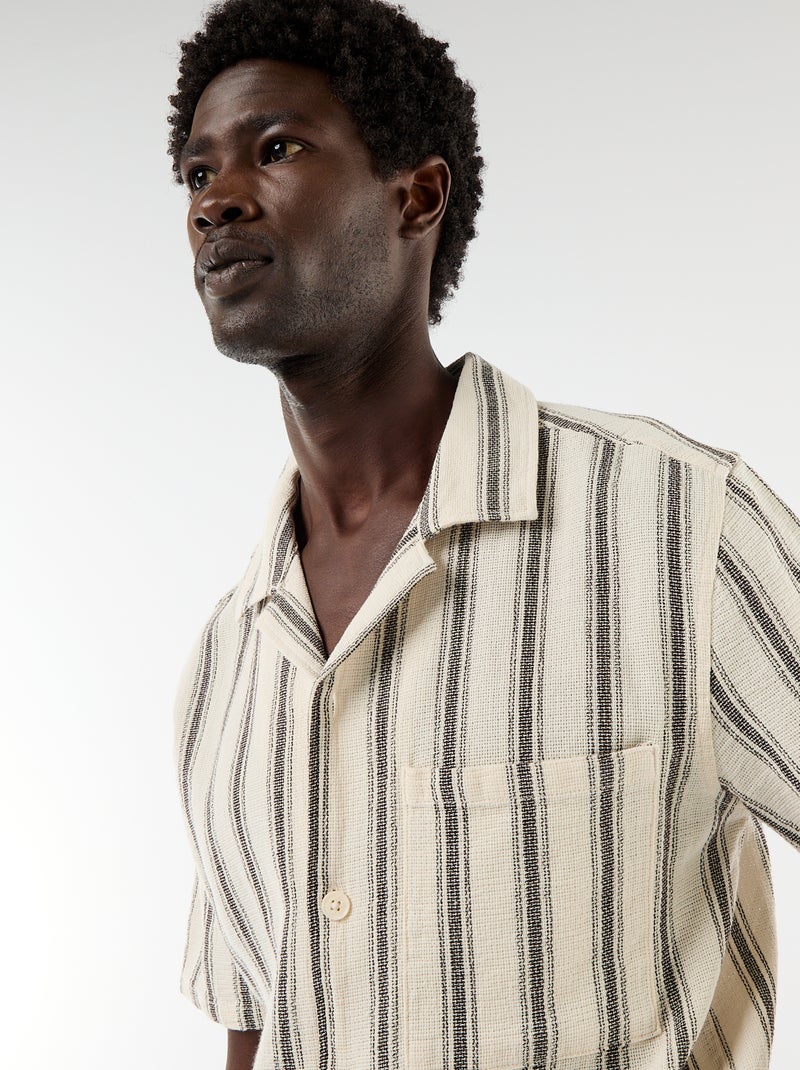 Camicia a maniche corte con collo a revers Bianco - Kiabi