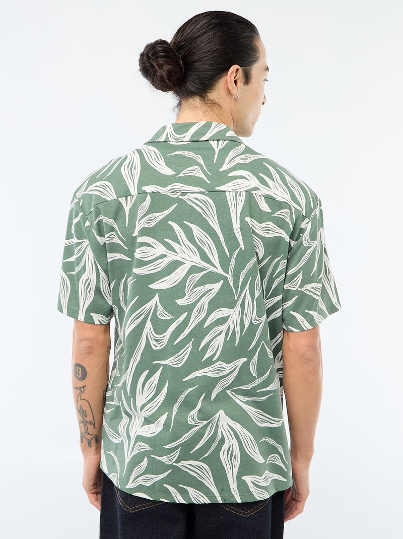Camicia a maniche corte con motivo Verde - Kiabi
