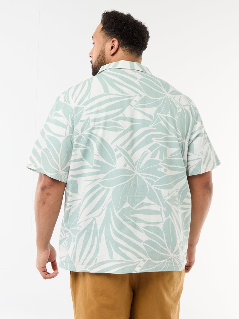 Camicia a maniche corte con motivo Verde - Kiabi