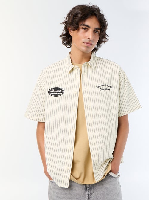 Camicia a maniche corte con ricami - Kiabi