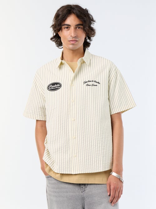 Camicia a maniche corte con ricami - Kiabi