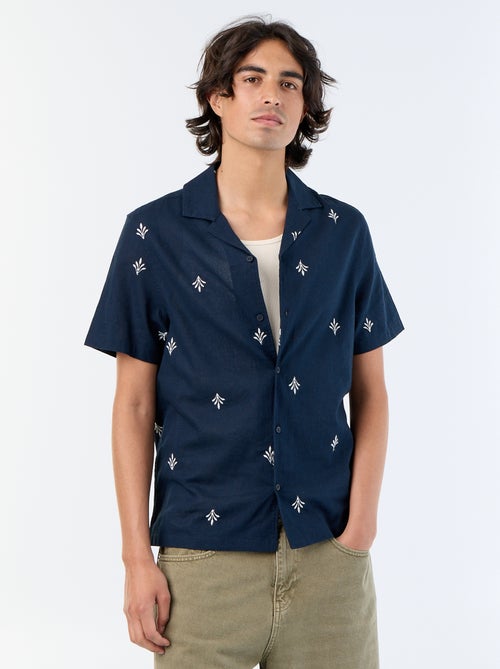 Camicia a maniche corte con ricami - Kiabi