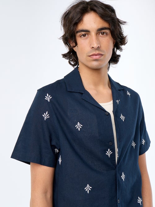 Camicia a maniche corte con ricami - Kiabi