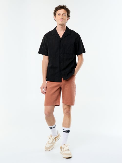 Camicia a maniche corte con ricamo sangallo - Kiabi