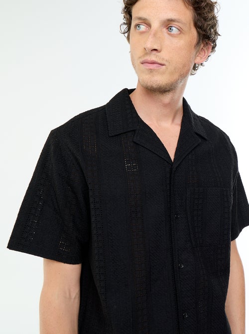 Camicia a maniche corte con ricamo sangallo - Kiabi
