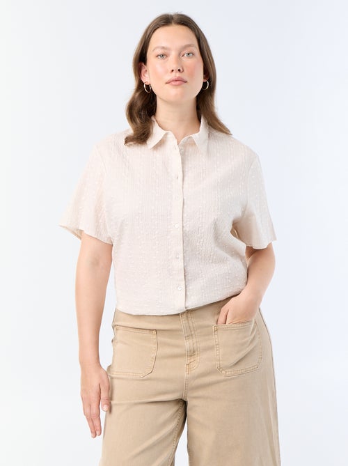 Camicia a maniche corte con stampa ricamata - Kiabi Camicia a maniche corte con stampa ricamata - Kiabi
