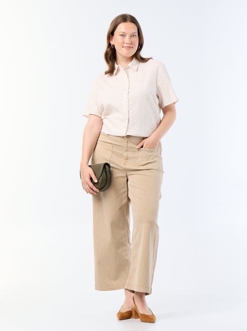 Camicia a maniche corte con stampa ricamata - Kiabi Camicia a maniche corte con stampa ricamata - Kiabi