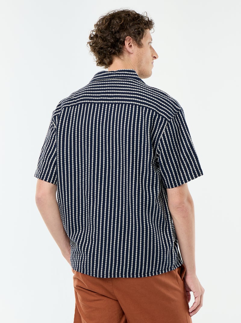 Camicia a maniche corte in maglia fantasia Blu - Kiabi