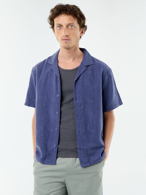 Camicia a maniche corte in maglia fantasia - Kiabi