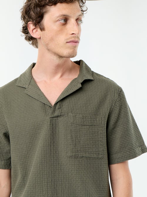 Camicia a maniche corte in maglia fantasia - Kiabi Camicia a maniche corte in maglia fantasia - Kiabi