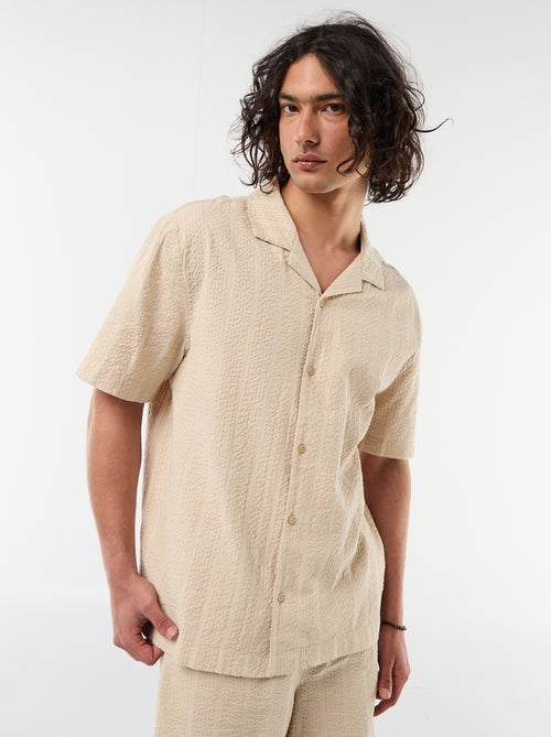 Camicia a maniche corte in maglia goffrata - Kiabi