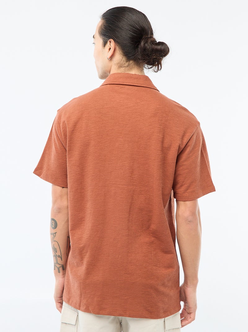 Camicia a maniche corte in maglia Marrone - Kiabi