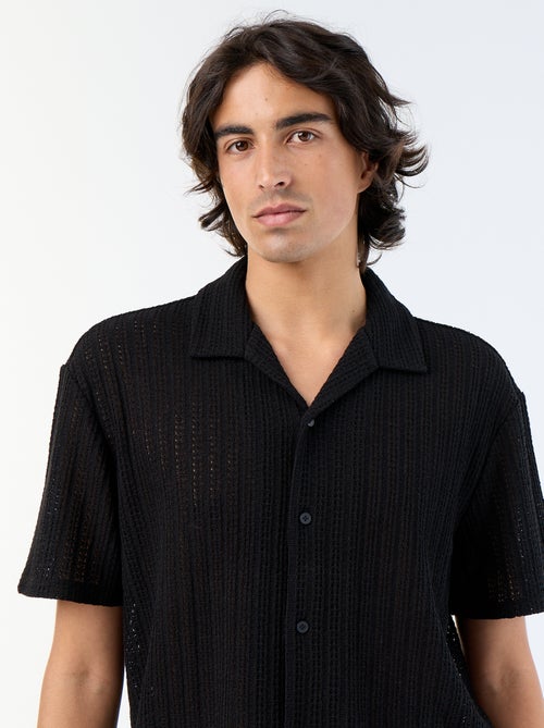 Camicia a maniche corte in maglia traforata - Kiabi Camicia a maniche corte in maglia traforata - Kiabi