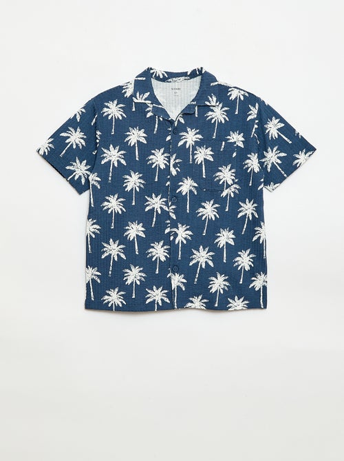 Camicia a maniche corte in nido d'ape - Kiabi