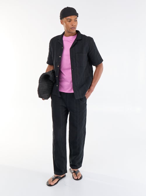 Camicia a maniche corte in tessuto fantasia - Kiabi