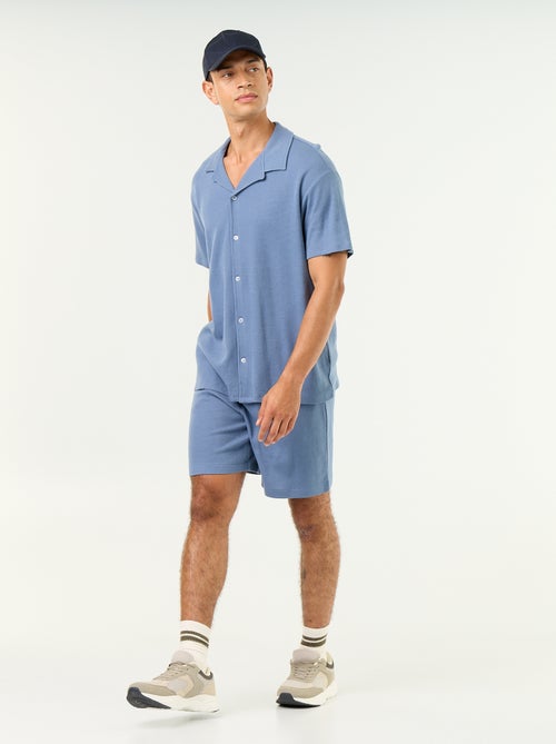 Camicia a maniche corte in tessuto goffrato - Kiabi